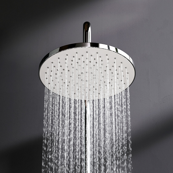 Душевая система AM.PM X-Joy F0785A500 стойка с тропическим душем, термостатом, смесителем, изливом, хром-4