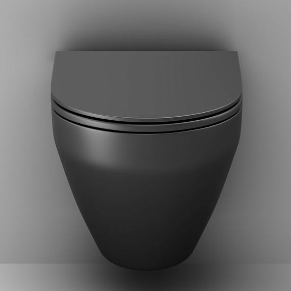 Унитаз подвесной AM.PM Spirit 2.0 C701700MBSC безободковый с сиденьем микролифт, черный матовый-5