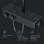 Душевая система AM.PM Inspire 2.0 F0750A422 стойка с тропическим душем, термостатом, смесителем, черная матовая