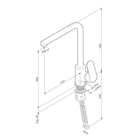 Смеситель для кухни AM.PM Like F8005011 высокий, сатин-9