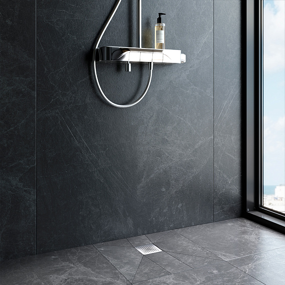 Душевой трап 10x10 AM.PM PrimeFlow W02BD-P11-010-01SB гидрозатвор со стальной матовой решеткой-2