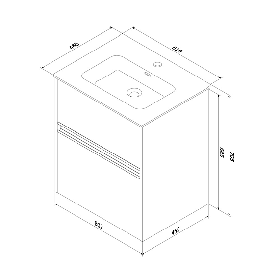 Тумба с раковиной 60 AM.PM Sense M7B-FUX0602OF-WCC0602WG подвесная/напольная на ножках, светлое дерево-10