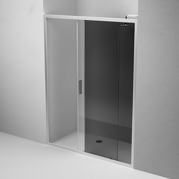 Душевая перегородка с дверью 150x195 AM.PM Gem W90G-150-1-195MG тонированное стекло, профиль серебристый-5